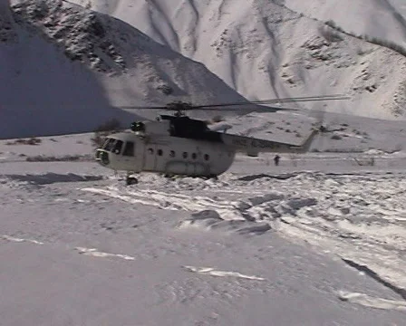 Mi8 Helicopter Landing Stock Footage