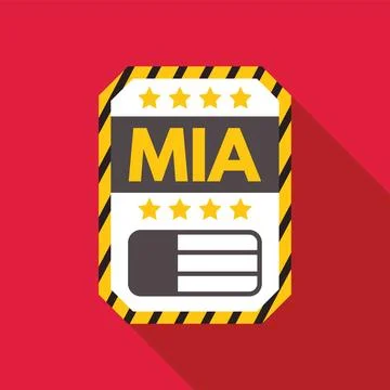 Mia luggage tag representing missing luggage at the airport Stock Illustration