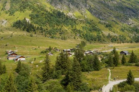 The Miage chalets Stock Photos