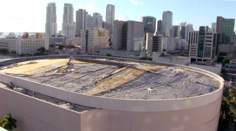 Miami Arena Demolition Stock Footage