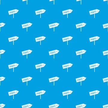 Miami arrow post sign pattern seamless blue Illustrazione stock