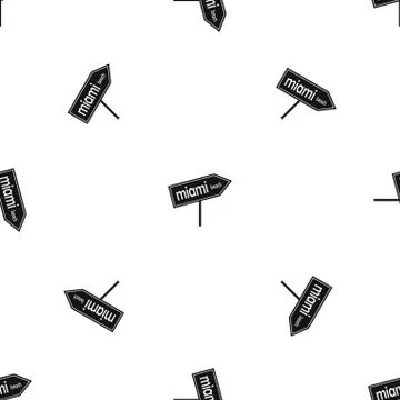 Miami arrow post sign pattern seamless black Illustrazione stock