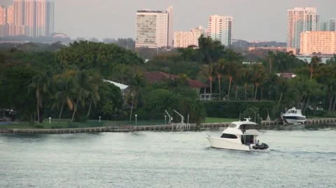 Miami Bay Sunset Stock Footage 12621140