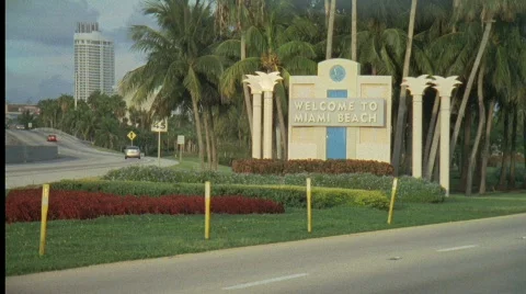 Miami Bch Sign2 Stock Footage 418632
