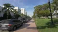 Miami Beach in 4K- walking on the sidewalk 4k or 4k+ Resolution