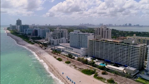 Miami Beach by Aerial Drone Stock Footage 87514432