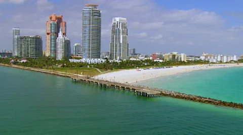 Miami Beach Aerial Northbound Stock Footage 28790957