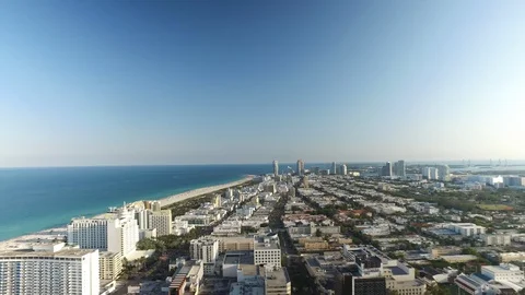 Miami Beach Aerial Pan Stock Footage