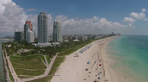 Miami Beach aerial view Stock Footage 44425091