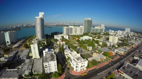 Miami Beach Alton Road aerial video Stock Footage