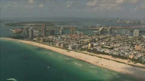 Miami beach and surroundings Stock Footage