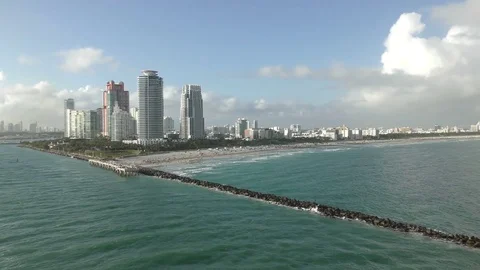 Miami Beach from the Atlantic Stock Footage 71443820