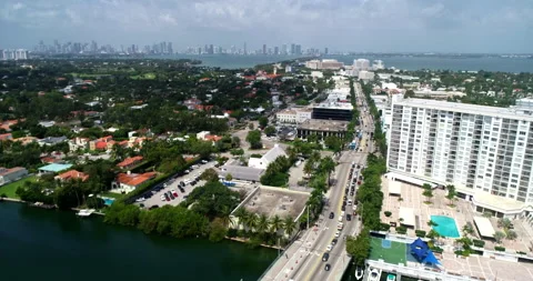 Miami Beach on Biscayne Bay Stock Footage 155430649