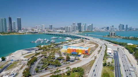 Miami Beach causeway Stockbeeldmateriaal 88657086