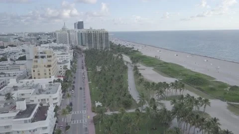Miami beach cinelike drone Stock Footage 231599631