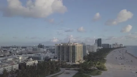 Miami beach cinelike drone Stock Footage 231599633