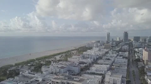 Miami beach cinelike drone Stock Footage 231599900