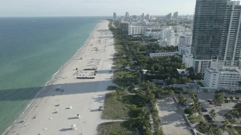 Miami Beach coast view from the sky. Stock Footage 153890603