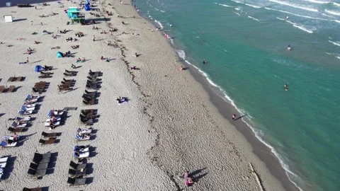 Miami Beach  Dolly In Overhead Video stock 171558103