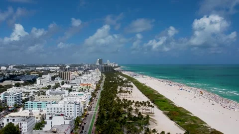 Miami Beach Drone Flying close to the be... | Stock Video | Pond5