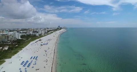 Miami Beach drone shot Stock Footage 127204290