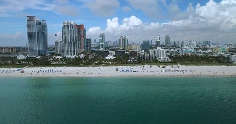 Miami Beach drone shot Stock Footage 127204300