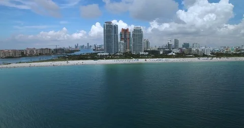 Miami Beach drone shot Stock Footage 127204361