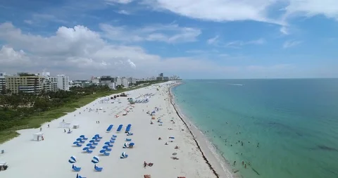 Miami Beach drone shot Stock Footage 127204667