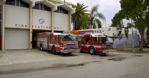 Miami Beach Fire Station 1 motion 4k footage Vidéo 140457324