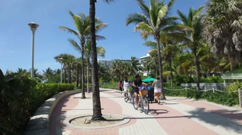 Miami Beach Florida Boardwalk People Stock Video Pond5