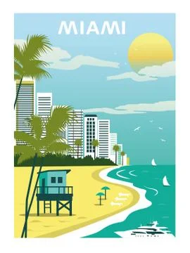 Miami Beach. Florida. Stock Illustration