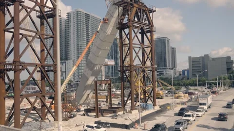 Miami Beach Florida under construction with buildings in background Stock Footage 256520150