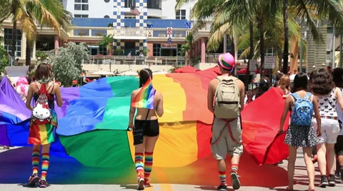 Miami Beach LGBTQ Gay Pride Parade 2014 Stock Footage