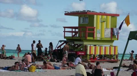 Miami Beach Lifeguard Stock Footage 10871453