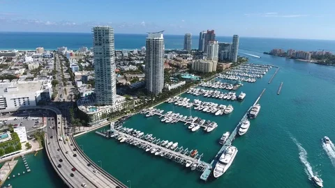Miami Beach marina Stock Footage