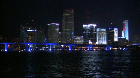 Miami beach at night. Stock Footage 284522