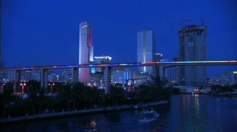 Miami beach at night. Stock Footage 284525