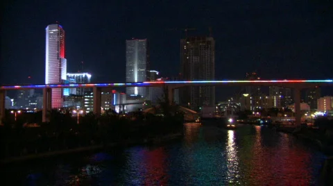 Miami beach at night. Stock Footage 284557