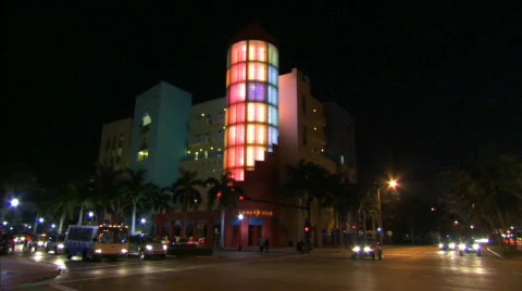 Miami beach at night. Stock Footage 284696