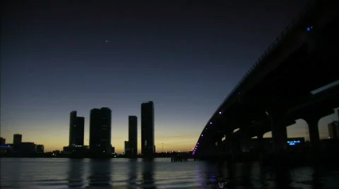 Miami beach nighttime Stock Footage 622397