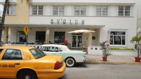 Miami Beach Ocean Drive Avalon Hotel Stock Footage 66476161