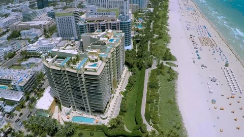 Miami Beach oceanfront high-rise building 9 Stock Footage 103761949