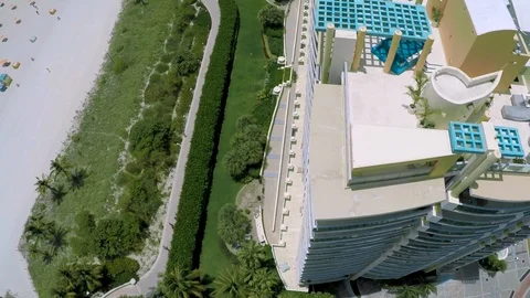 Miami Beach oceanfront high-rise building 6 Stock Footage 103762769
