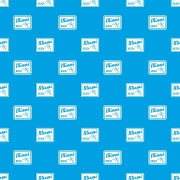 Miami beach pattern seamless blue Stockillustratie