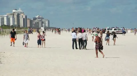 Miami Beach People Stock Footage 10871540