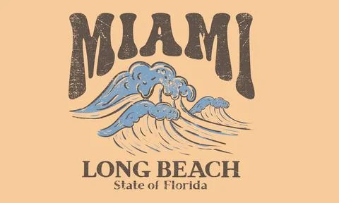 Miami beach print design. Stock Illustration