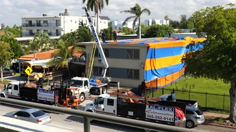 Miami Beach Roach Infestation Smoke Bomb Extermination House Video stock 167559526