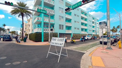 Miami Beach road closed Spring Break 2026 Stock Footage 331308818