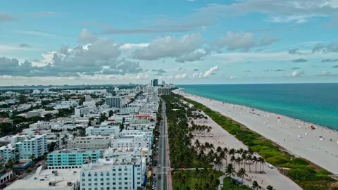 Miami Beach, South Beach. Miami Beach sk... | Stock Video | Pond5