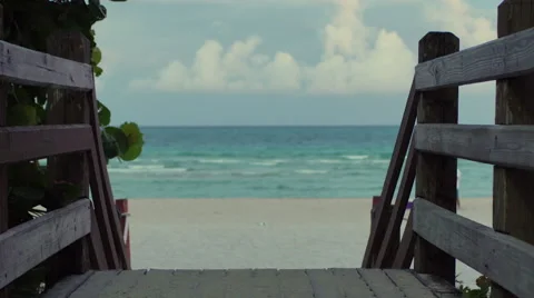 Miami Beach stairs Stock Footage 66761755
